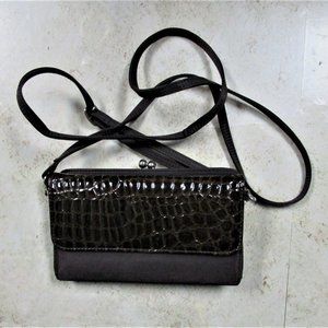 crossbody brown purse handbag adjustable removable strap 7.5" X 4.25" x 1.5"